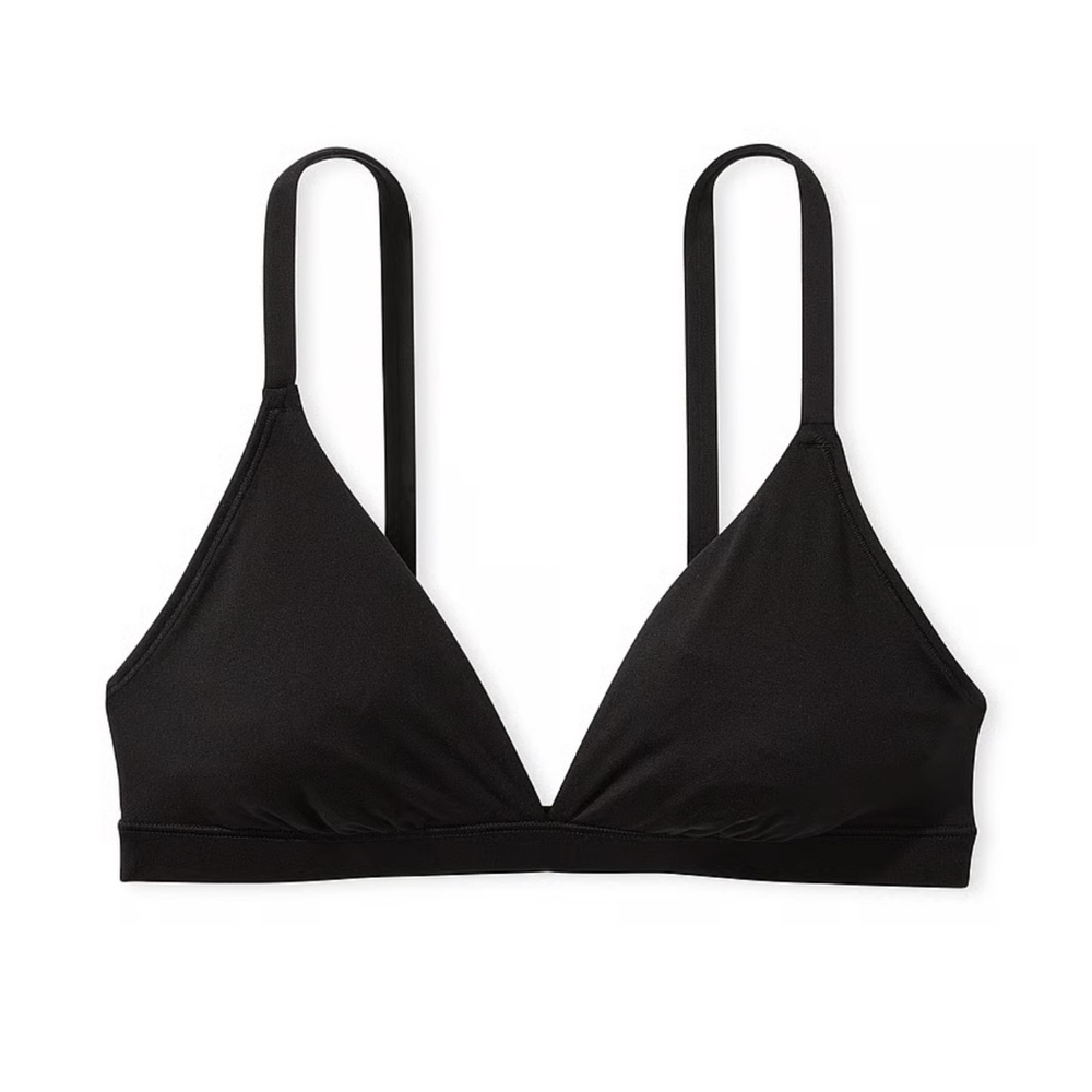 PINK 2 Unlined Triangle 1 Black & 1 Brown Women's Bralettes Size XS